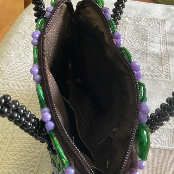 Handmade women‘s bag, one of kind, green and purple color.Brand new. - Picture 3 of 6
